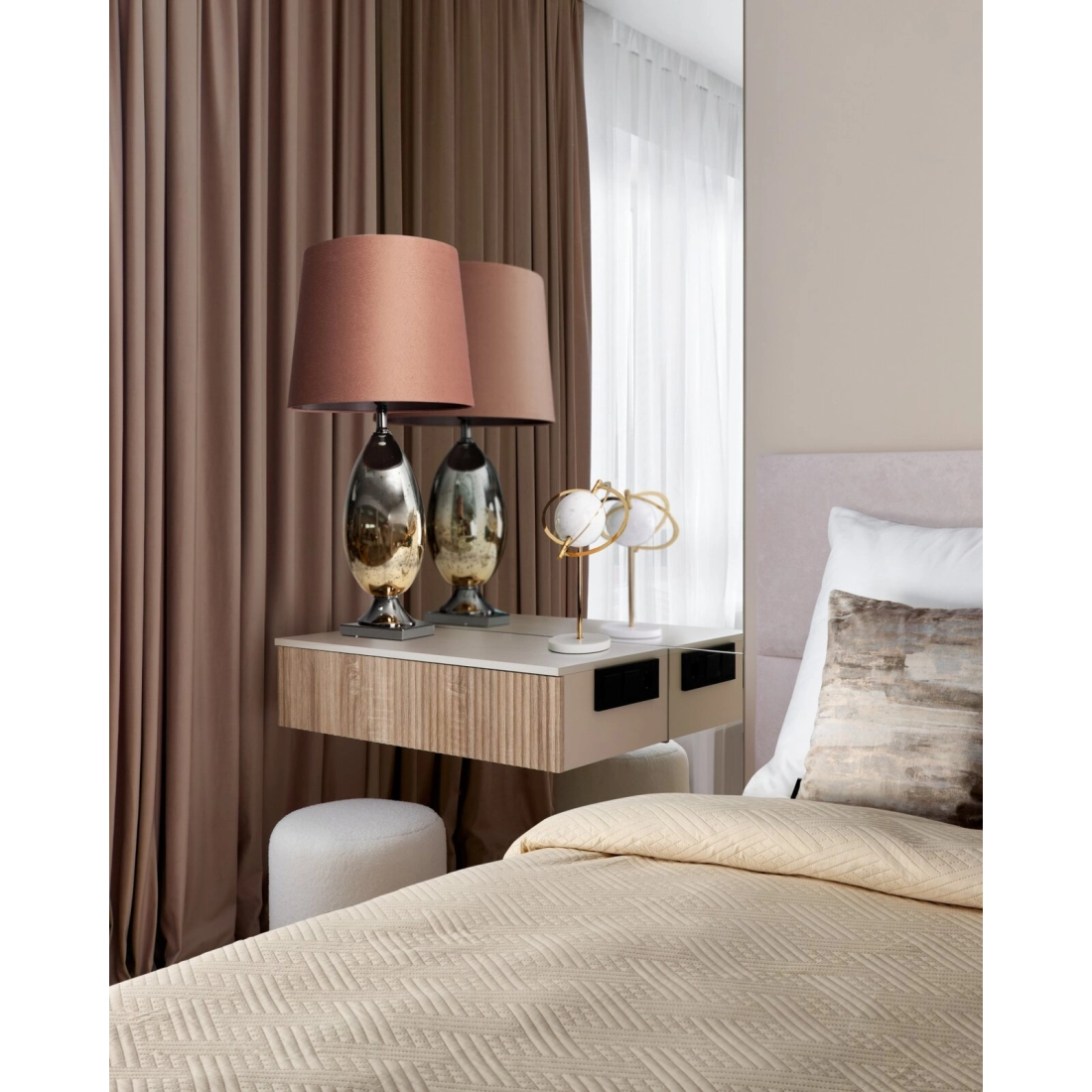 Prehoz 200x220 cm mikrovláknový s geometrickým vzorom, krémový