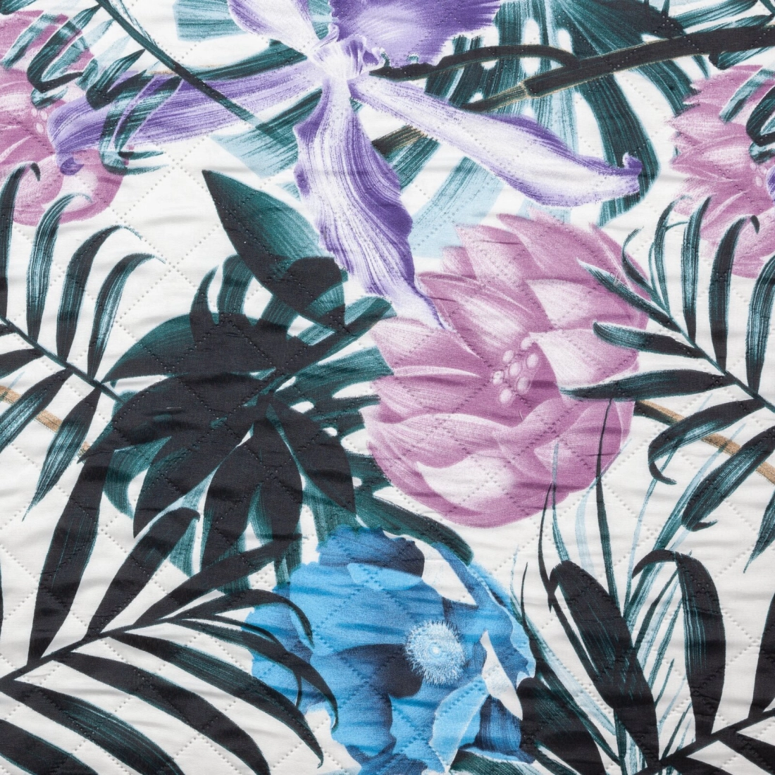 Prehoz 200x220 cm mikrovláknový s tropickým rastlinným vzorom, farebný