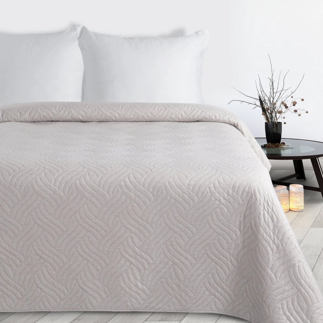 Prehoz 200x220 cm s geometrickým vzorom, béžový