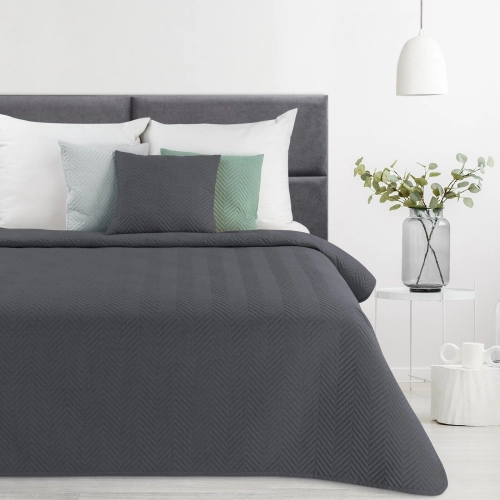 Prehoz 200x220 cm s geometrickým vzorom, grafitový