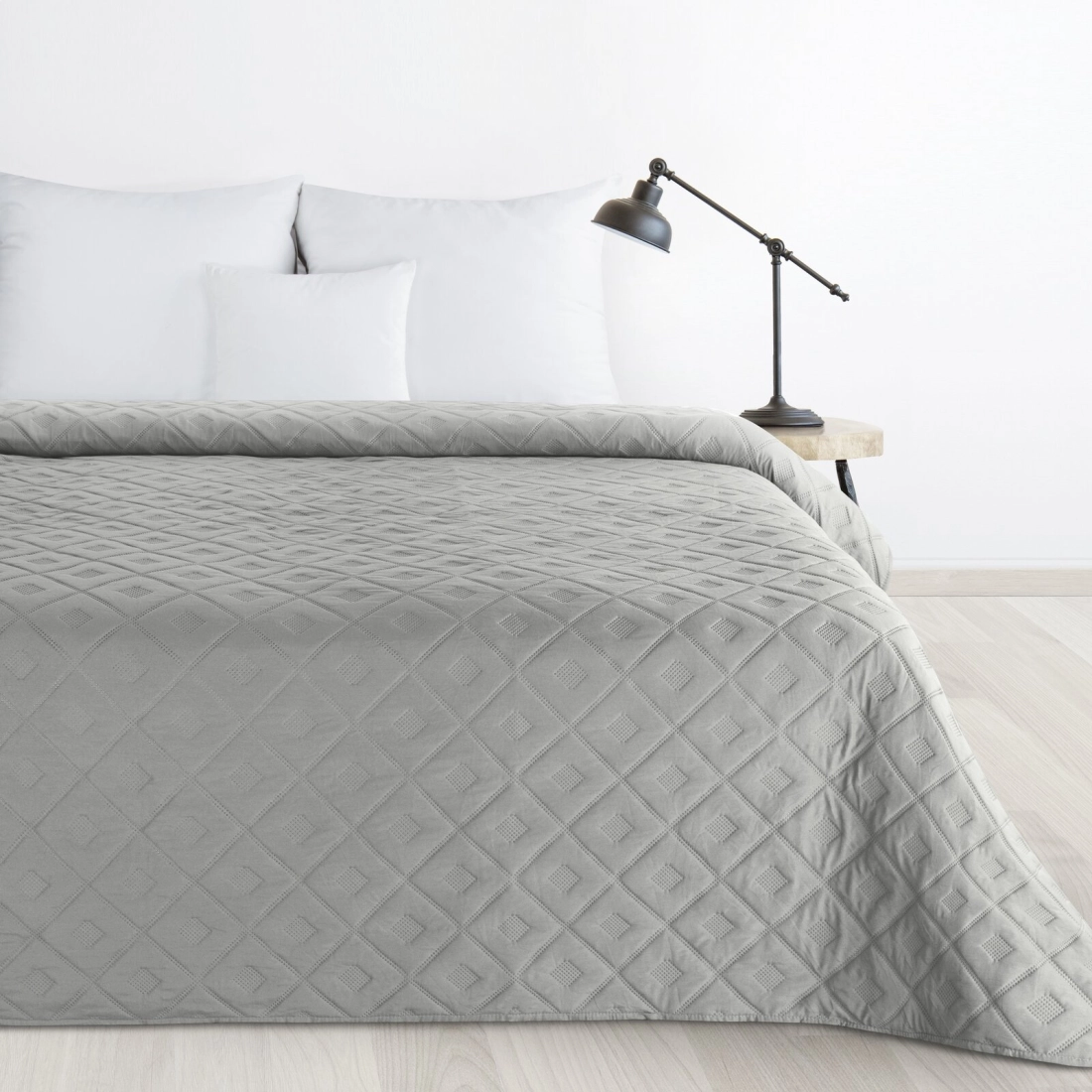 Prehoz 200x220 cm s geometrickým vzorom, strieborný