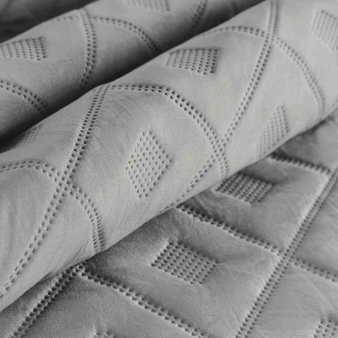 Prehoz 200x220 cm s geometrickým vzorom, strieborný