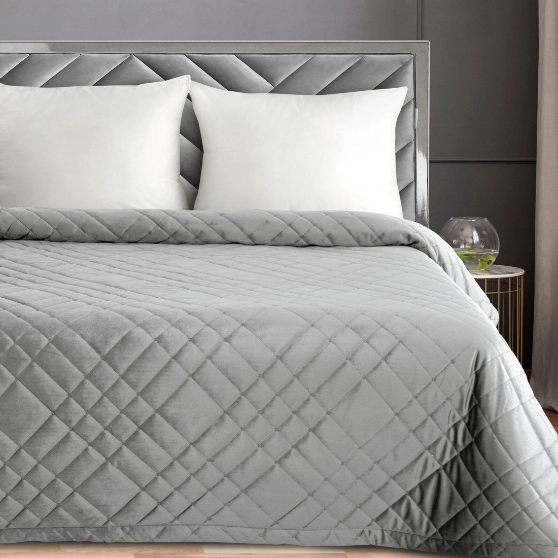 Prehoz 200x220 cm velúrový, strieborný