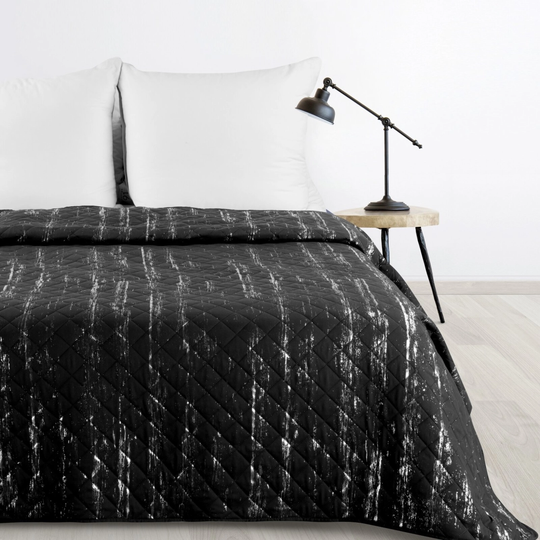 Prehoz 220x240 cm mikrovláknový, čierny a strieborný