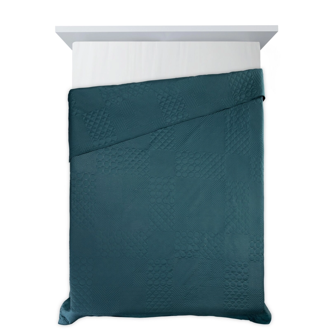 Prehoz 220x240 cm mikrovláknový s geometrickým vzorom, tmavotyrkysový