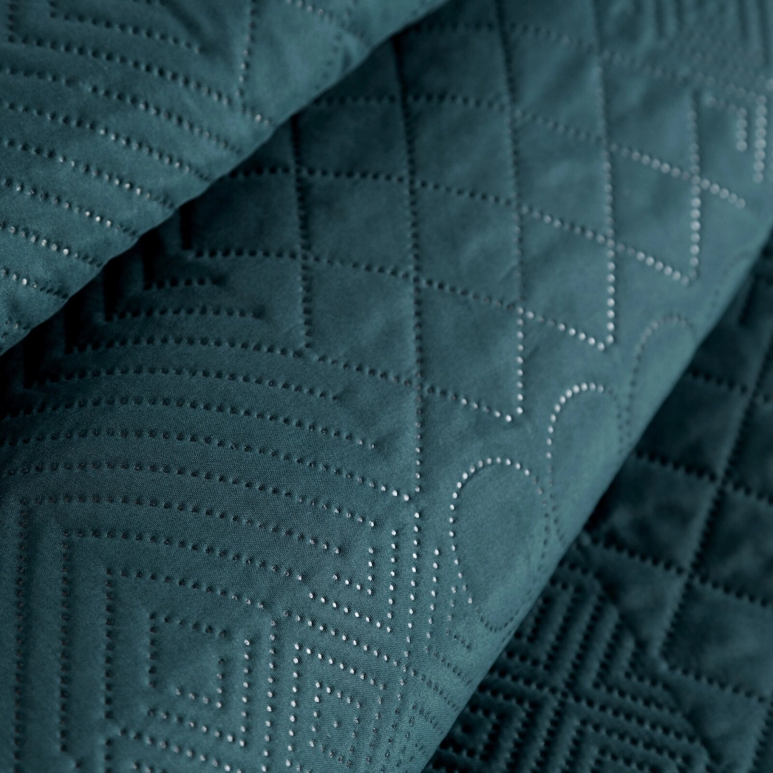 Prehoz 220x240 cm mikrovláknový s geometrickým vzorom, tmavotyrkysový