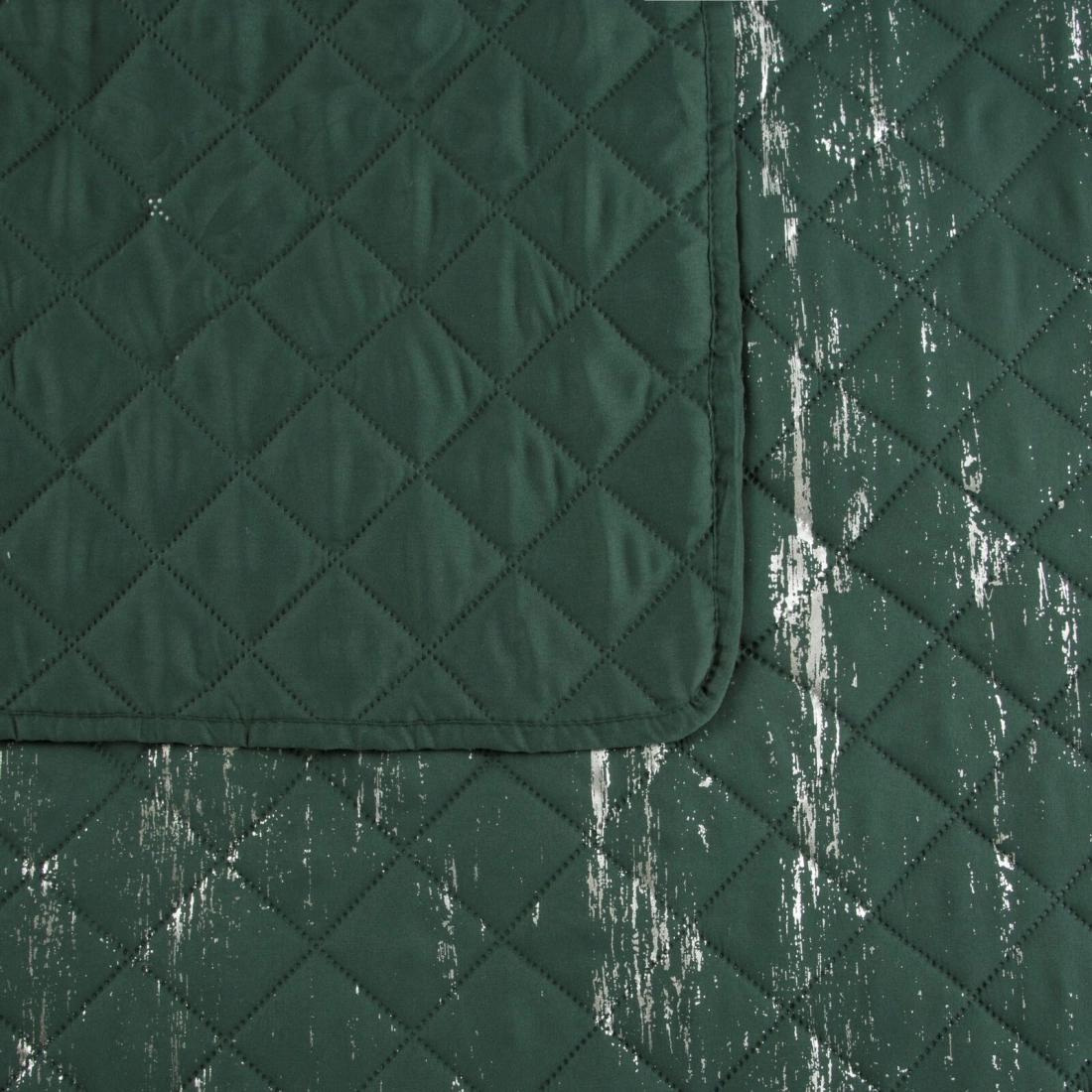 Prehoz 220x240 cm mikrovláknový, tmavozelený a strieborný