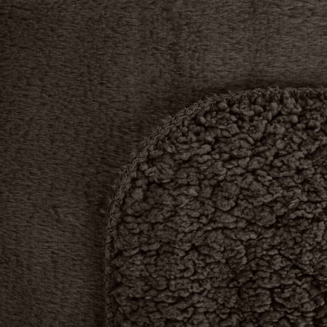 Oboustranný přehoz 220x240 cm, tmavě hnědý