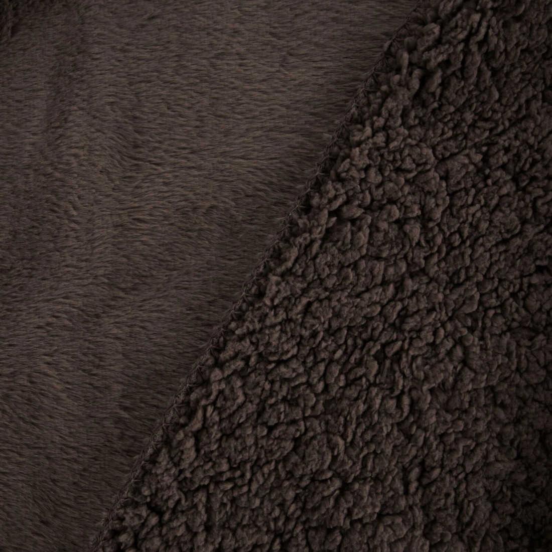 Oboustranný přehoz 220x240 cm, tmavě hnědý