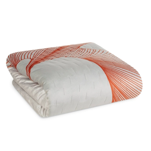 Prehoz 220x240 cm s motívom vtáka, biely a oranžový