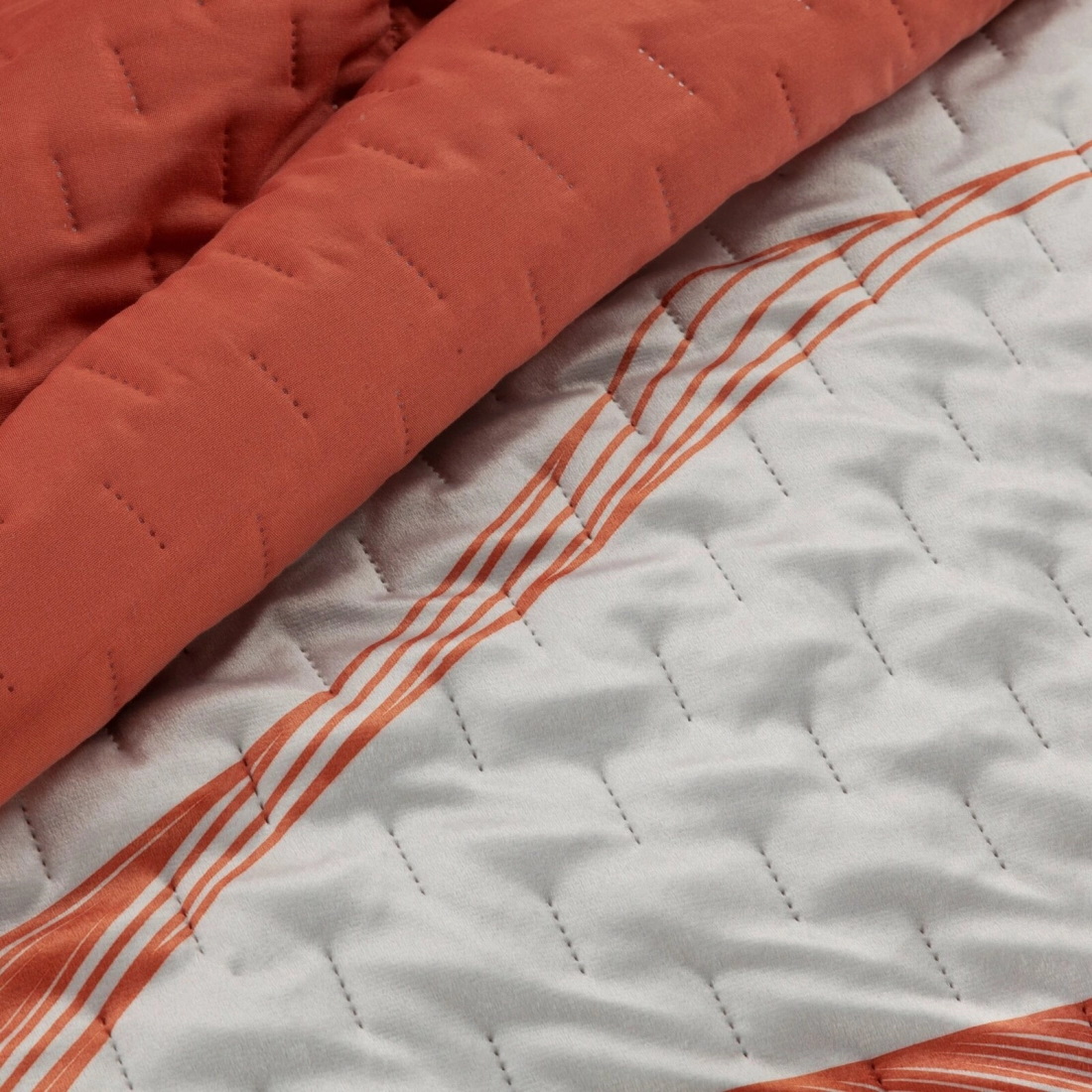 Prehoz 220x240 cm s motívom vtáka, biely a oranžový