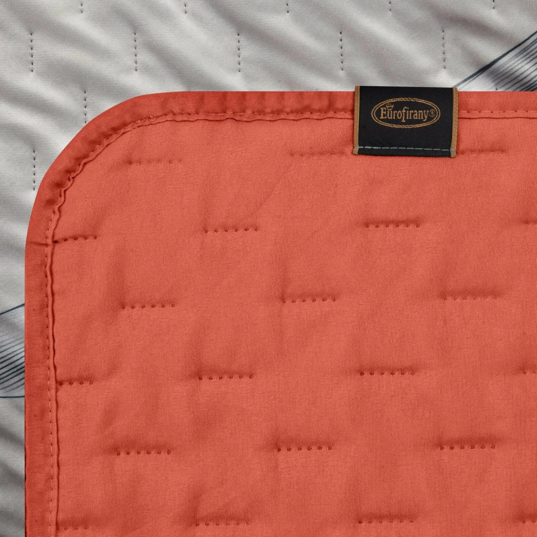 Prehoz 220x240 cm s motívom vtáka, biely a oranžový