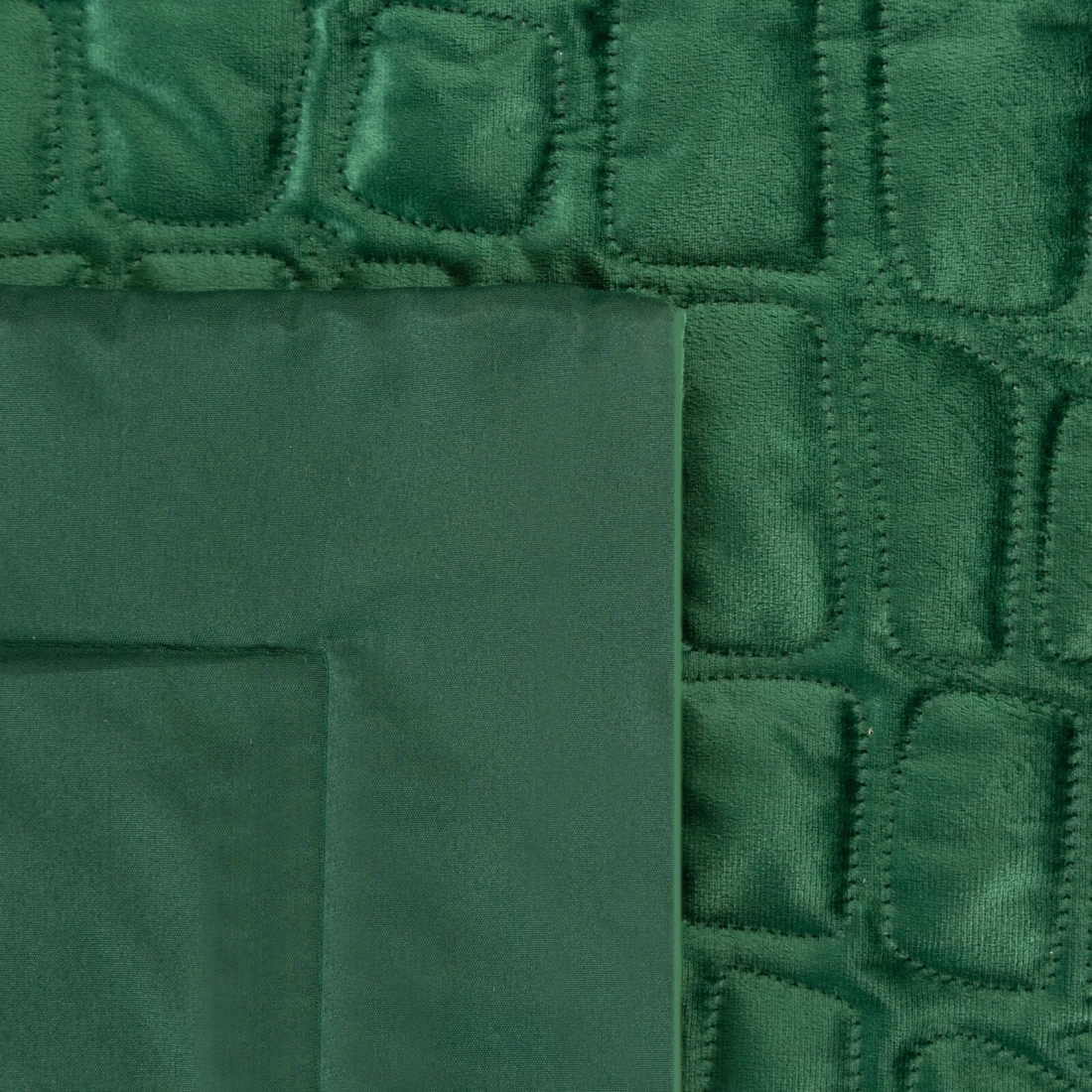 Prehoz 280x260 cm velúrový so zvieracím vzorom, tmavozelený