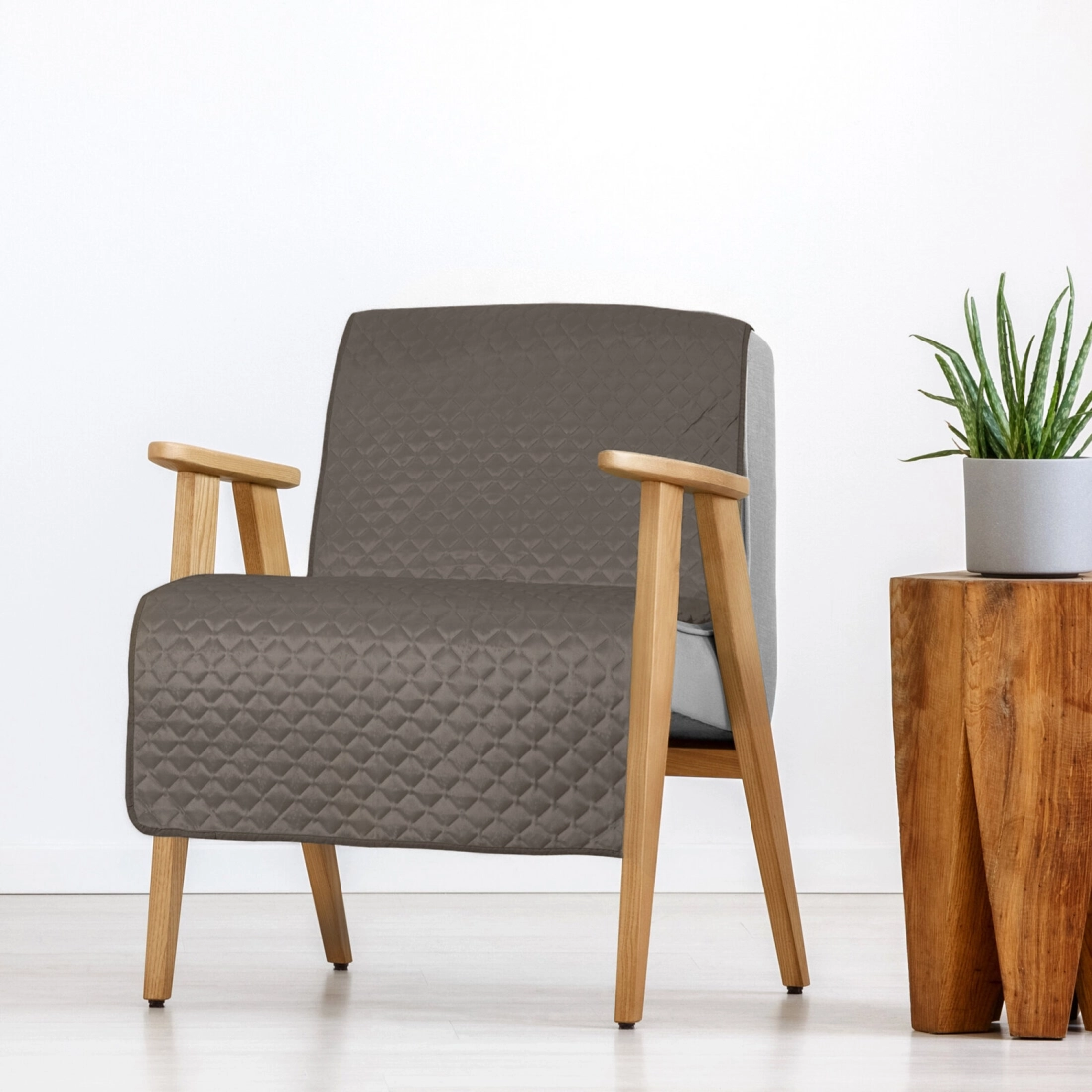 Prehoz 70x160 cm s geometrickým vzorom, tmavobéžový