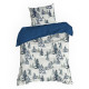 Vianočné obliečky 140x200 cm bavlnené renforcé, biele a tmavomodré