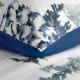 Vianočné obliečky 140x200 cm bavlnené renforcé, biele a tmavomodré
