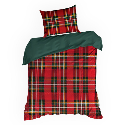Vianočné obliečky 140x200 cm bavlnené renforcé, červené a fľaškovo zelené