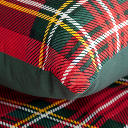 Vianočné obliečky 140x200 cm bavlnené renforcé, červené a fľaškovo zelené