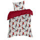 Vianočné obliečky 140x200 cm mikrovláknové, biele a červené