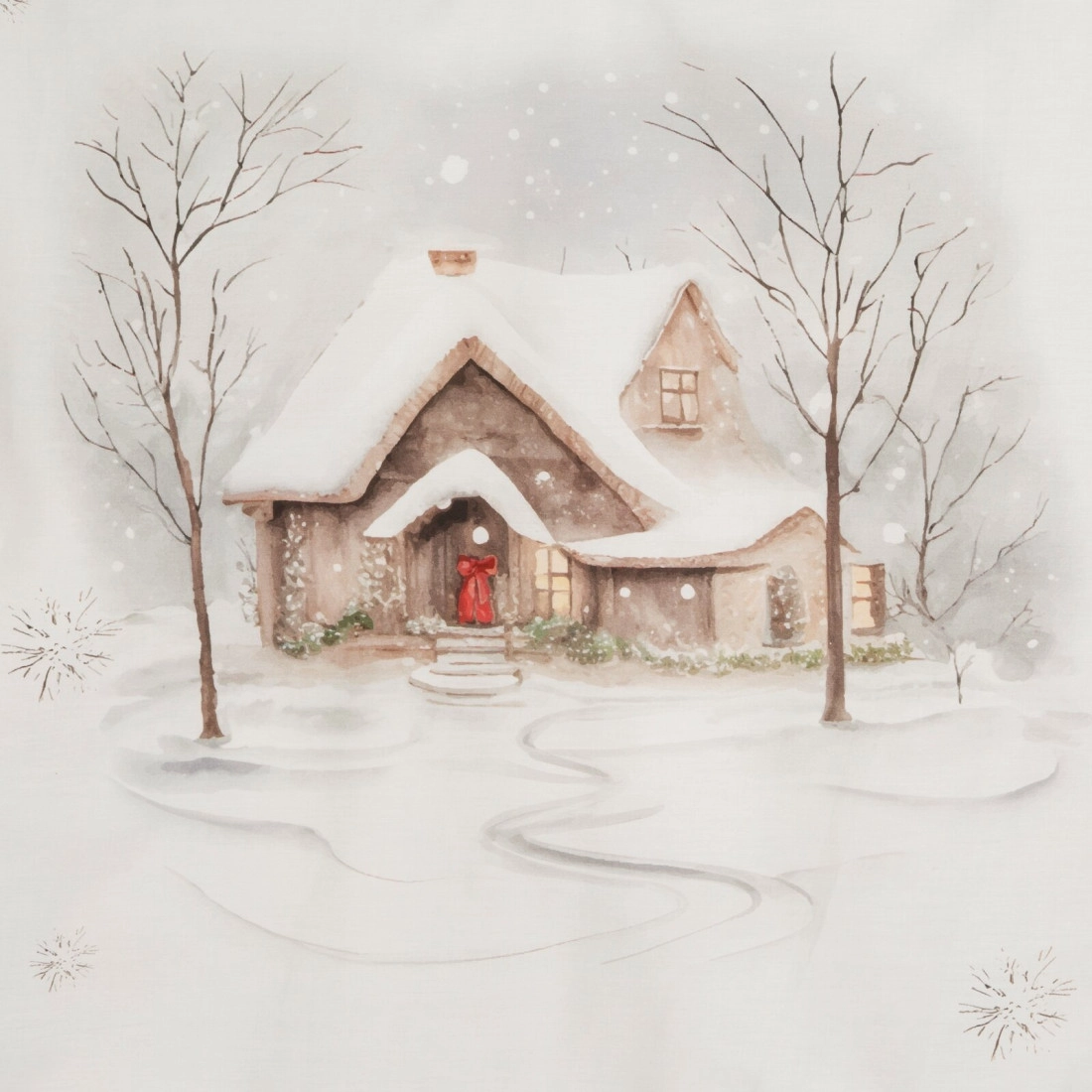 Vianočné obliečky 140x200 cm saténové, biele a svetlohnedé