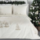 Vianočné obliečky 160x200 cm mikrovláknové, béžové a biele