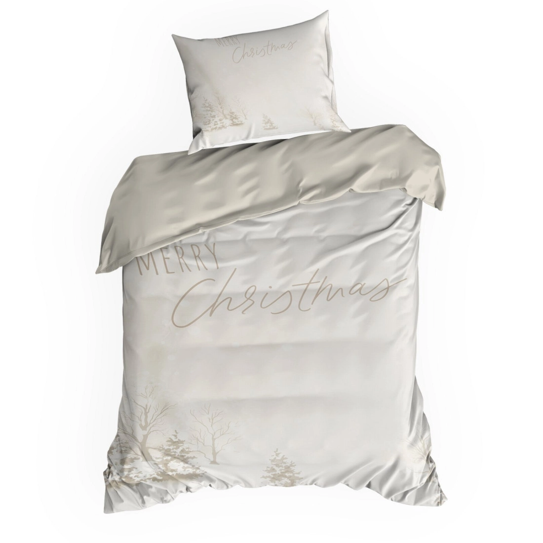 Vianočné obliečky 160x200 cm mikrovláknové, béžové a biele