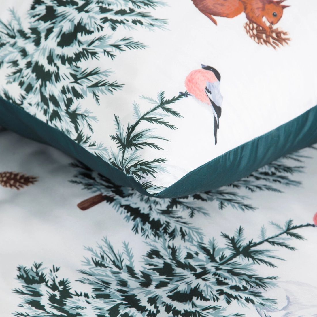 Vianočné obliečky 160x200 cm mikrovláknové, biele a zelené