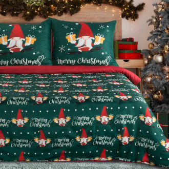 Vianočné obliečky 160x200 cm mikrovláknové, zelené a červené