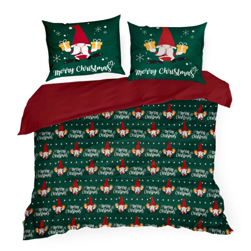 Vianočné obliečky 160x200 cm mikrovláknové, zelené a červené