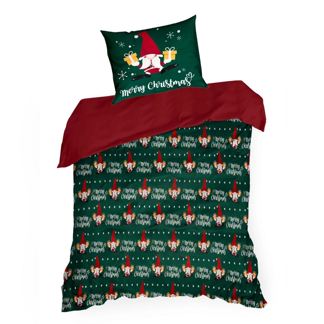 Vianočné obliečky 160x200 cm mikrovláknové, zelené a červené