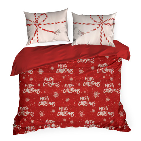 Vianočné obliečky 220x200 cm mikrovláknové červené a biele