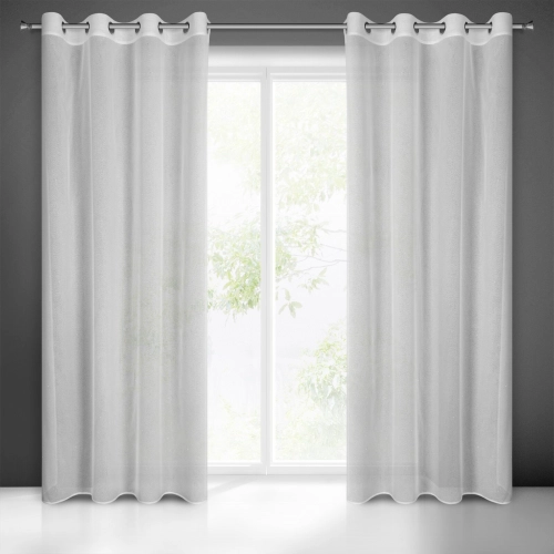 Záclona 140x250 cm biela na kovové krúžky KEJTI