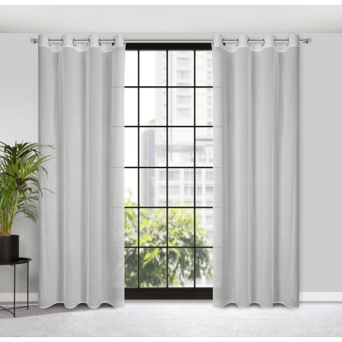 Záclona 140x250 cm biela na kovové krúžky KEJTI