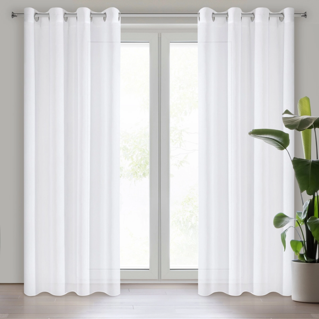 Záclona 140x250 cm etamínová biela na kovové krúžky ESIM