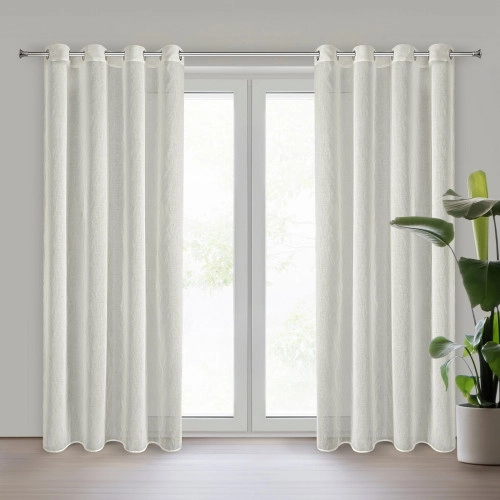 Záclona 140x250 cm prírodná na kovové krúžky AUREA