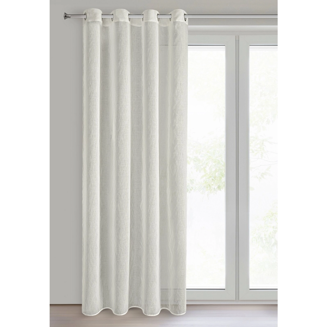 Záclona 140x250 cm prírodná na kovové krúžky AUREA