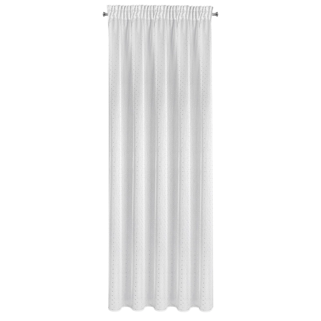 Záclona 140x270 cm biela so striebornou potlačou štvorčekov na riasiacu pásku SIBEL