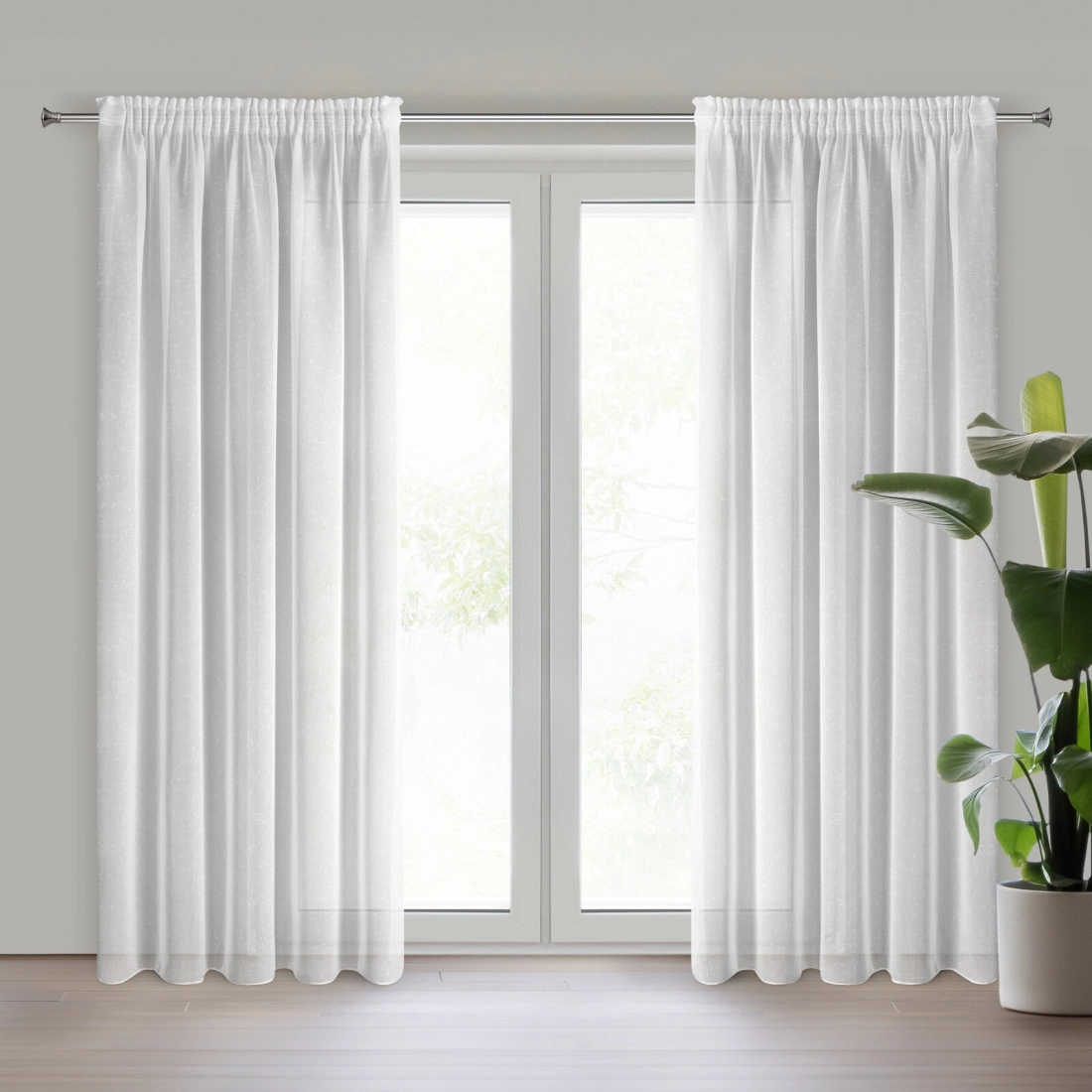 Záclona 140x300 cm matná biela na riasiacu pásku ANGELA