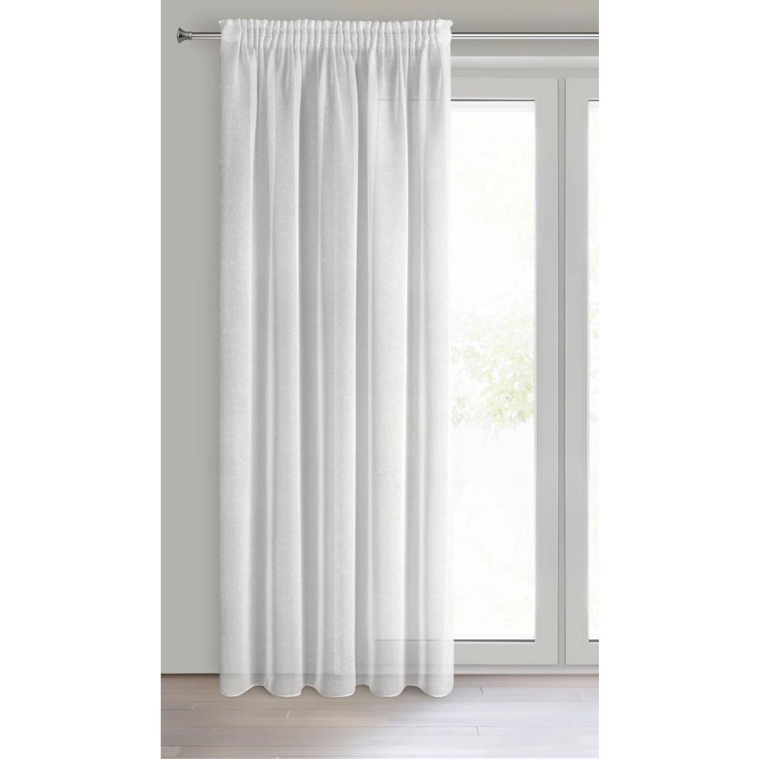Záclona 140x300 cm matná biela na riasiacu pásku ANGELA