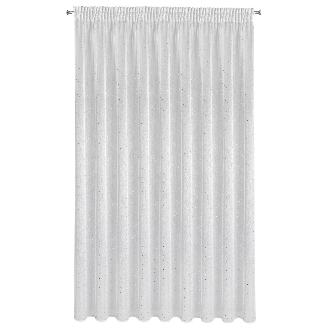 Záclona 300x250 cm biela so striebornou potlačou na riasiacu pásku SIBEL