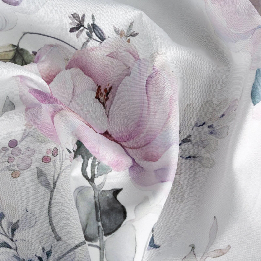 Závěs 350x150 cm bílý s vyšívanými květy na kovové kroužky NATALI