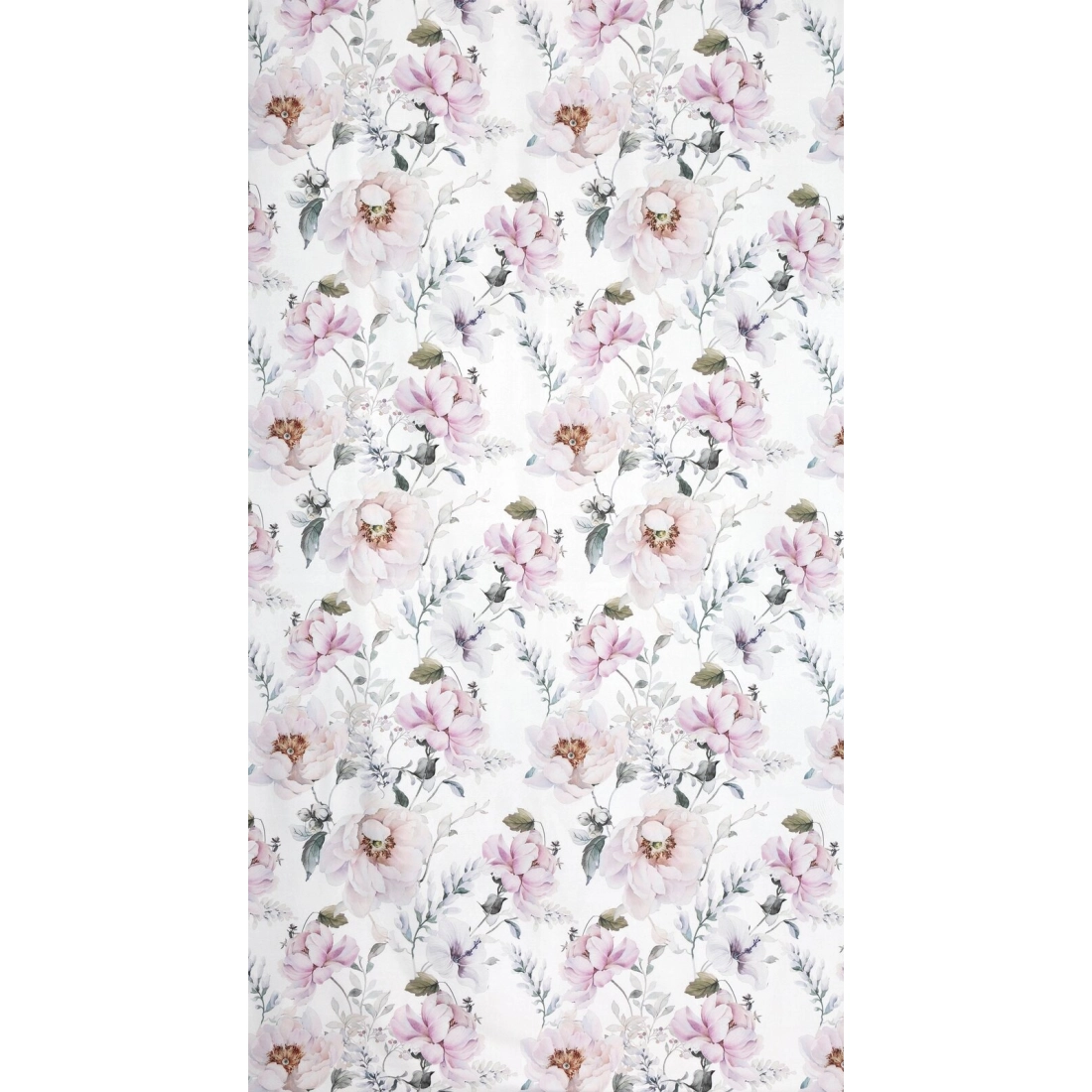 Závěs 350x150 cm bílý s vyšívanými květy na kovové kroužky NATALI