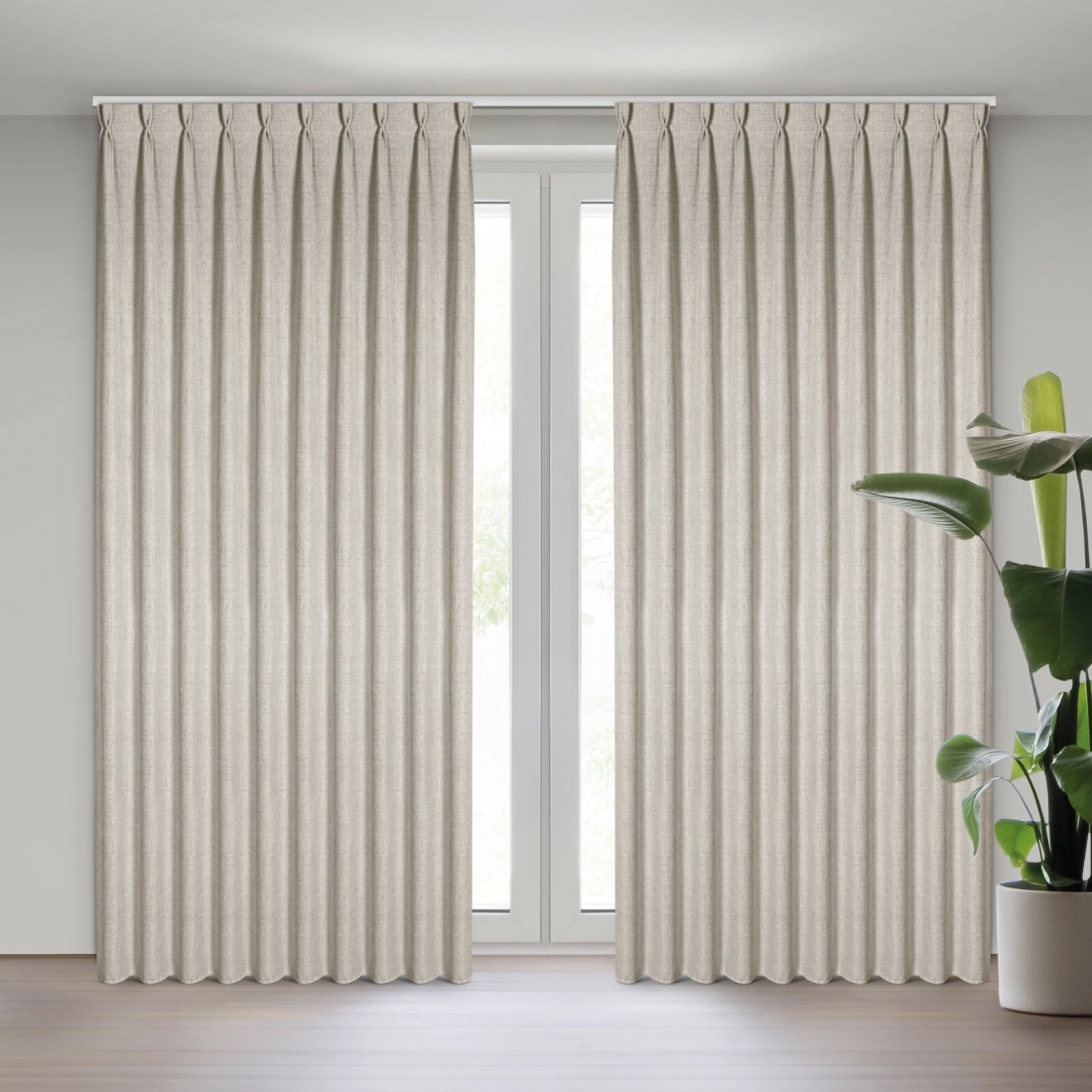 Záves 125x270 cm svetlobéžový na riasiacu pásku JULA