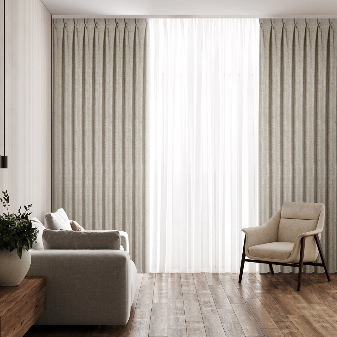 Záves 125x270 cm svetlobéžový na riasiacu pásku JULA