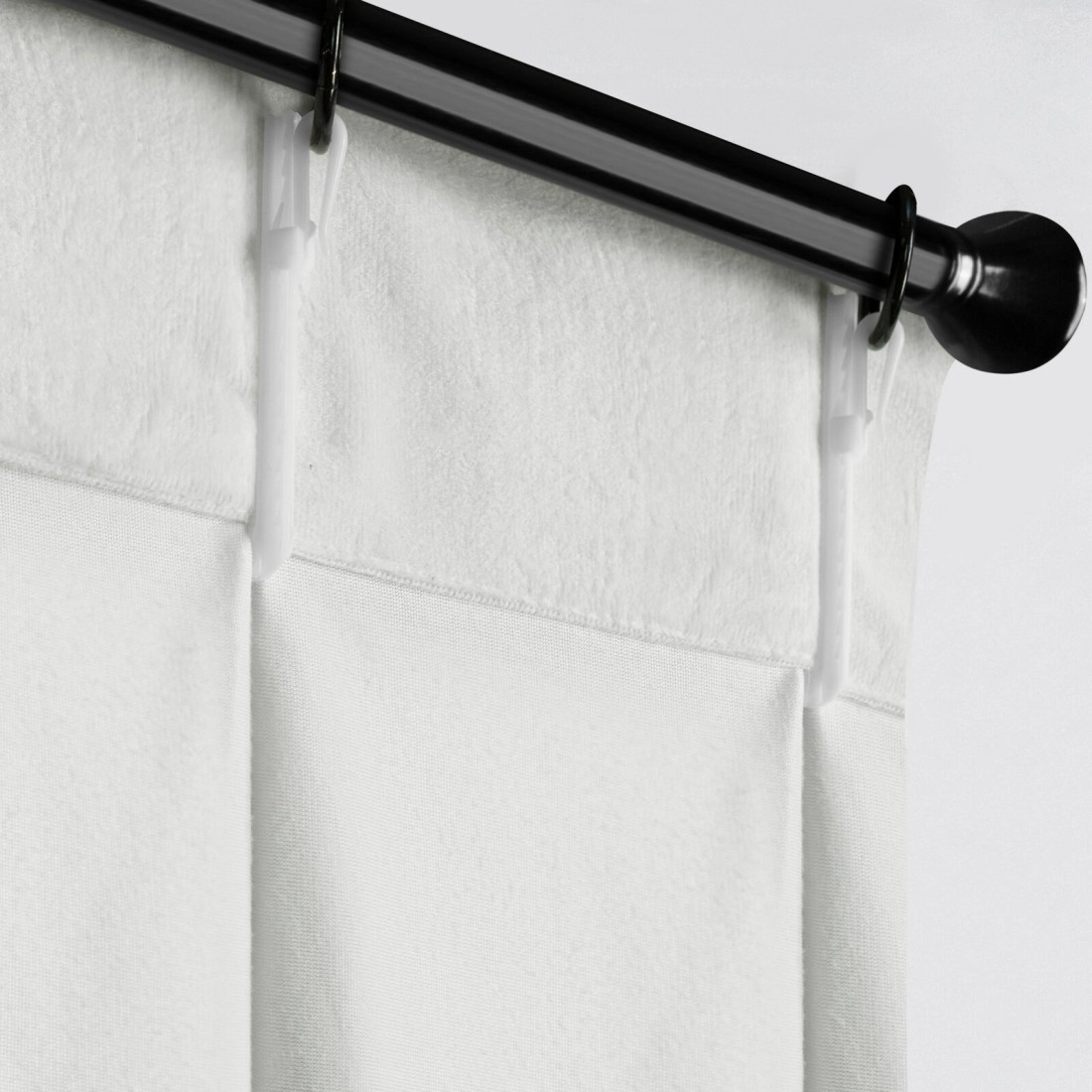 Záves 125x270 cm zamatový biely na riasiacu pásku MELANIE