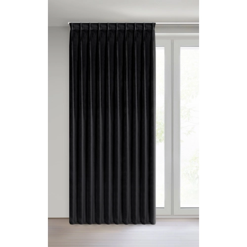 Záves 125x270 cm zamatový čierny na riasiacu pásku MELANIE