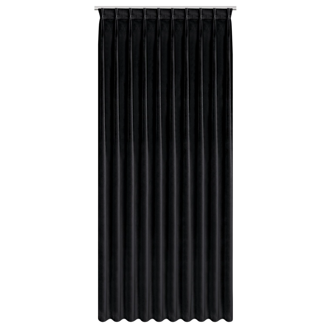 Záves 125x270 cm zamatový čierny na riasiacu pásku MELANIE