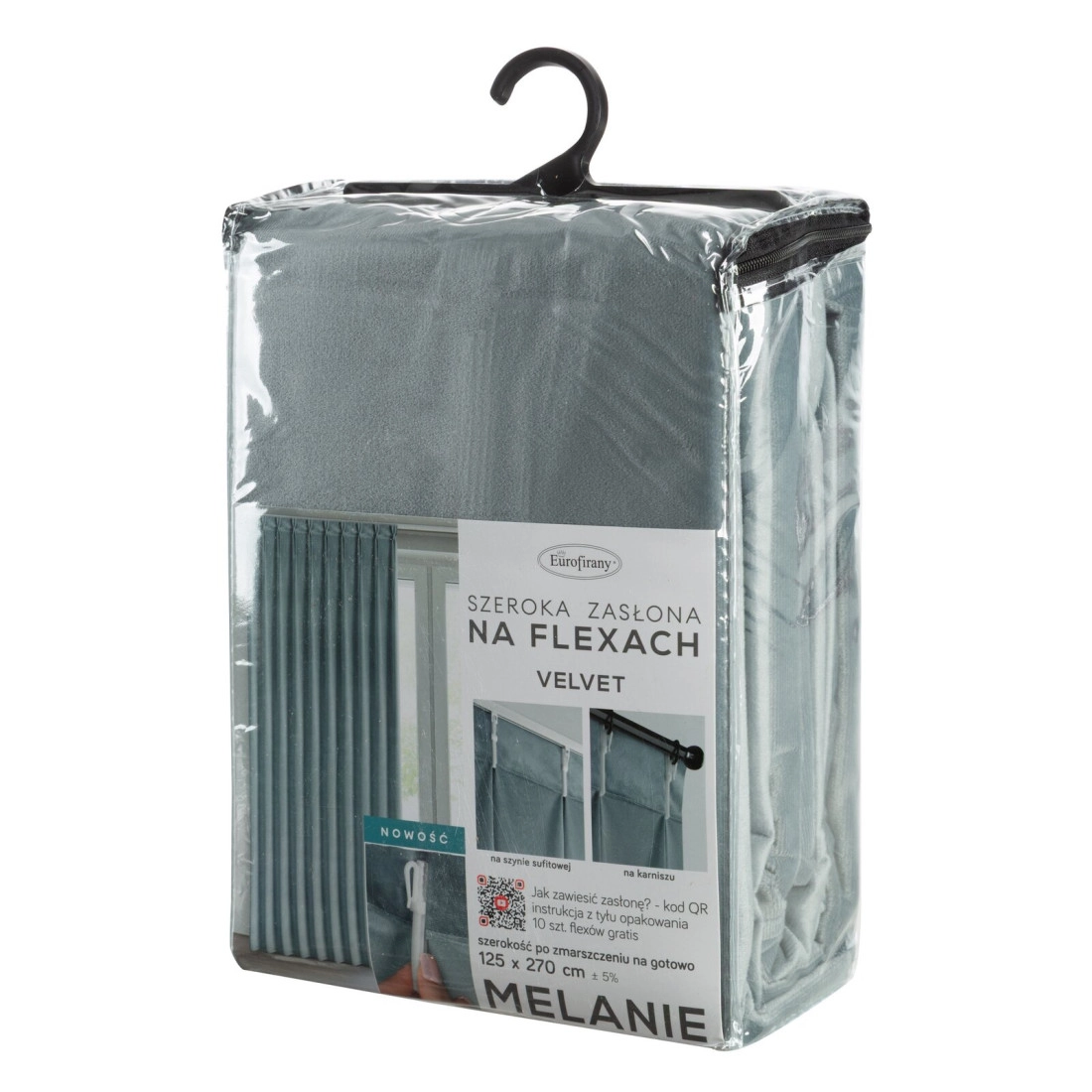 Záves 125x270 cm zamatový sivý MELANIE