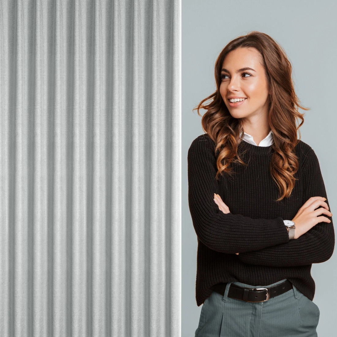 Závěs 125x270 cm zatemňovací stříbrný NELISA