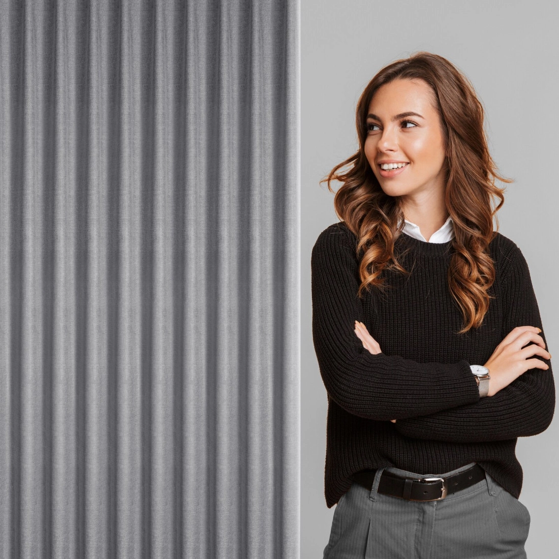 Zatemňovací závěs blackout 125x270 cm grafitový NELISA